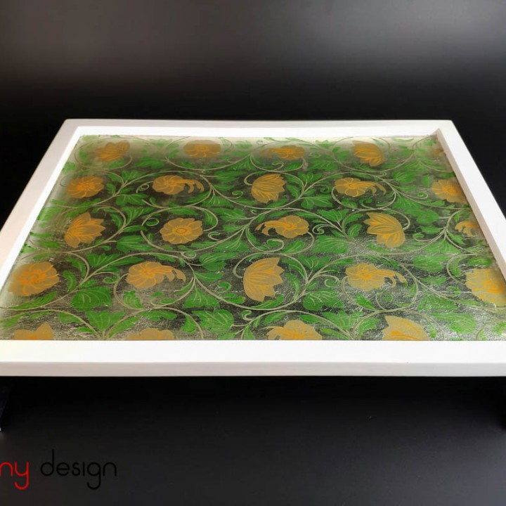 Lacquer tray with hand painted pattern 38*31*H7cm